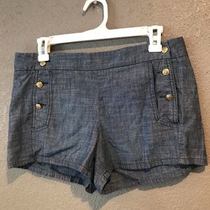 J crew nautical chambray shorts size 6